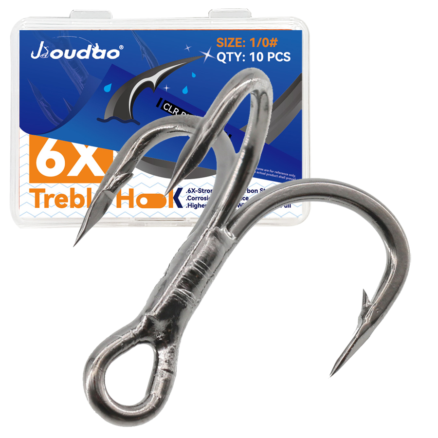 Fishing Hook Barbless - 6X anzuelo triple de pesca 10